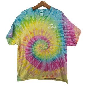 The Yard Austin TX T-Shirt Sz XL Tie-Dye Yellow/Pink/Blue Novelty Milkshake Bar